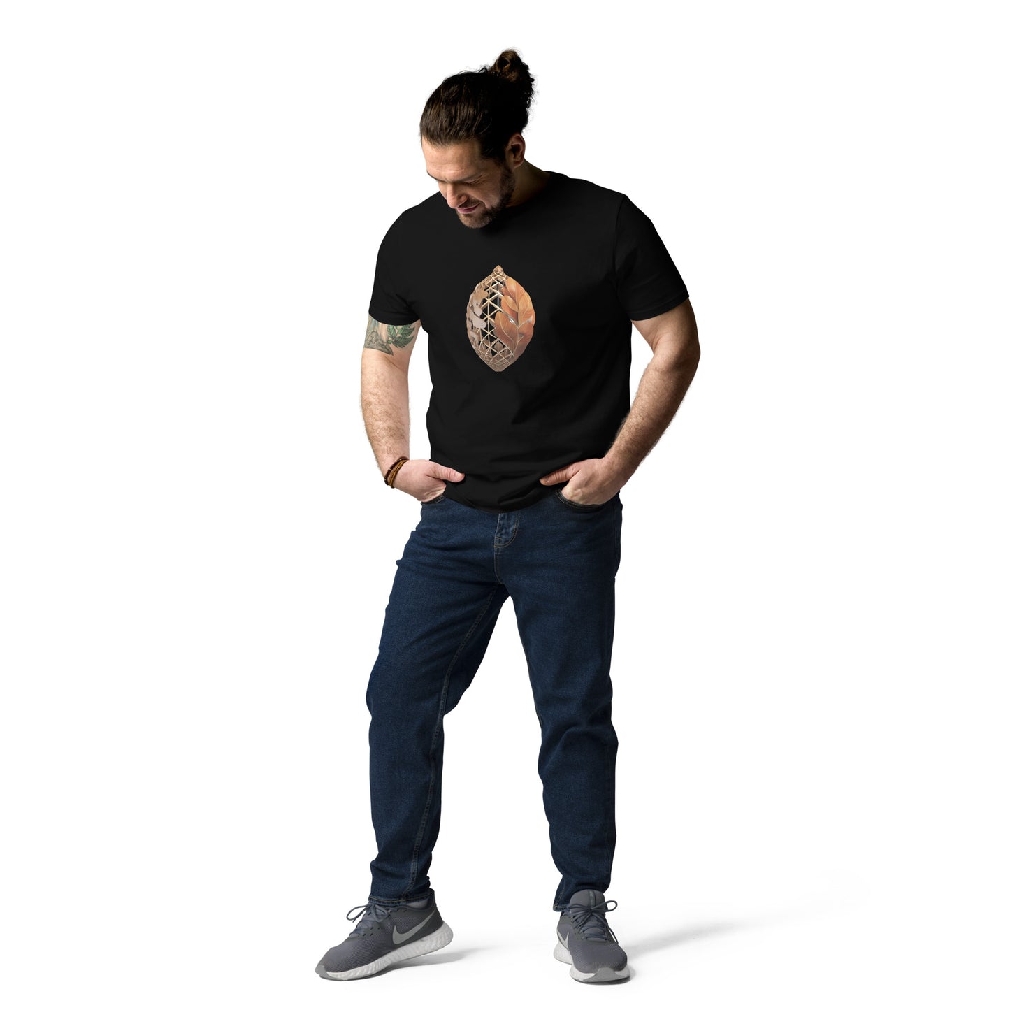 Unisex Abstract Acorn Organic Cotton T-shirt