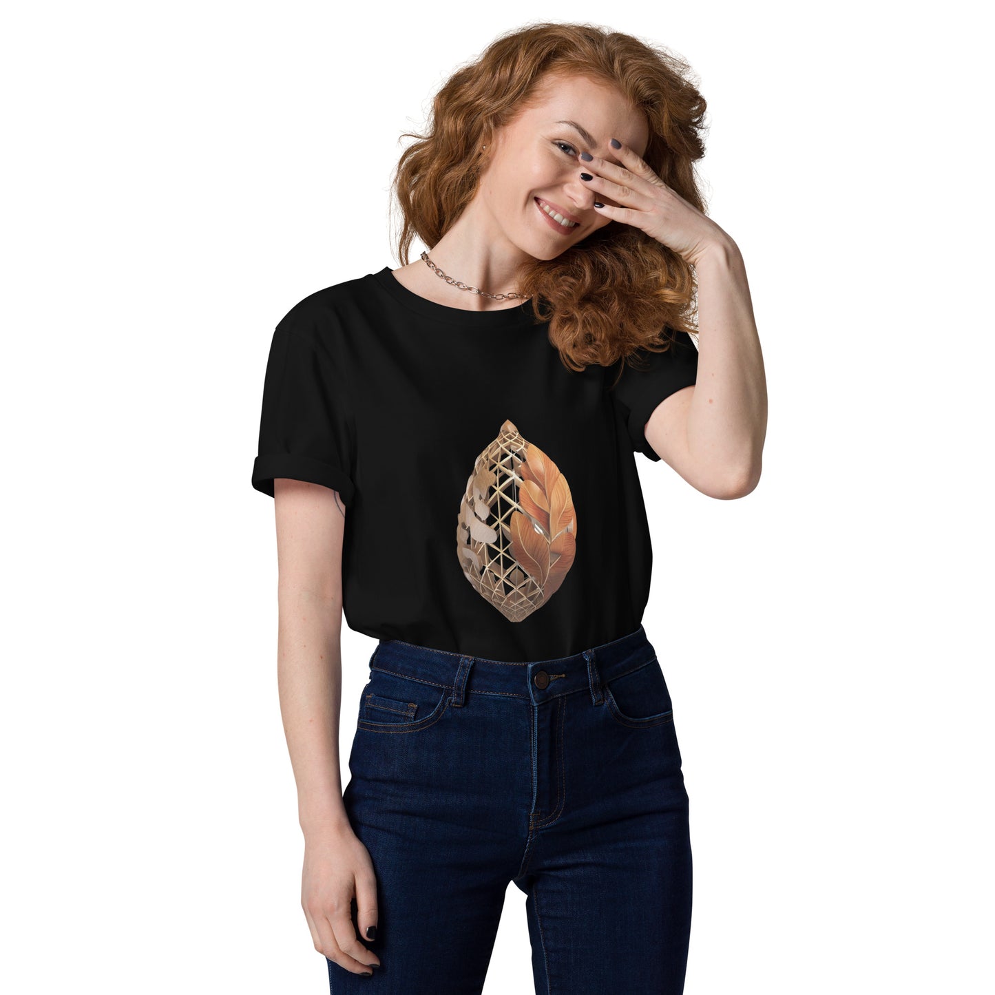 Unisex Abstract Acorn Organic Cotton T-shirt