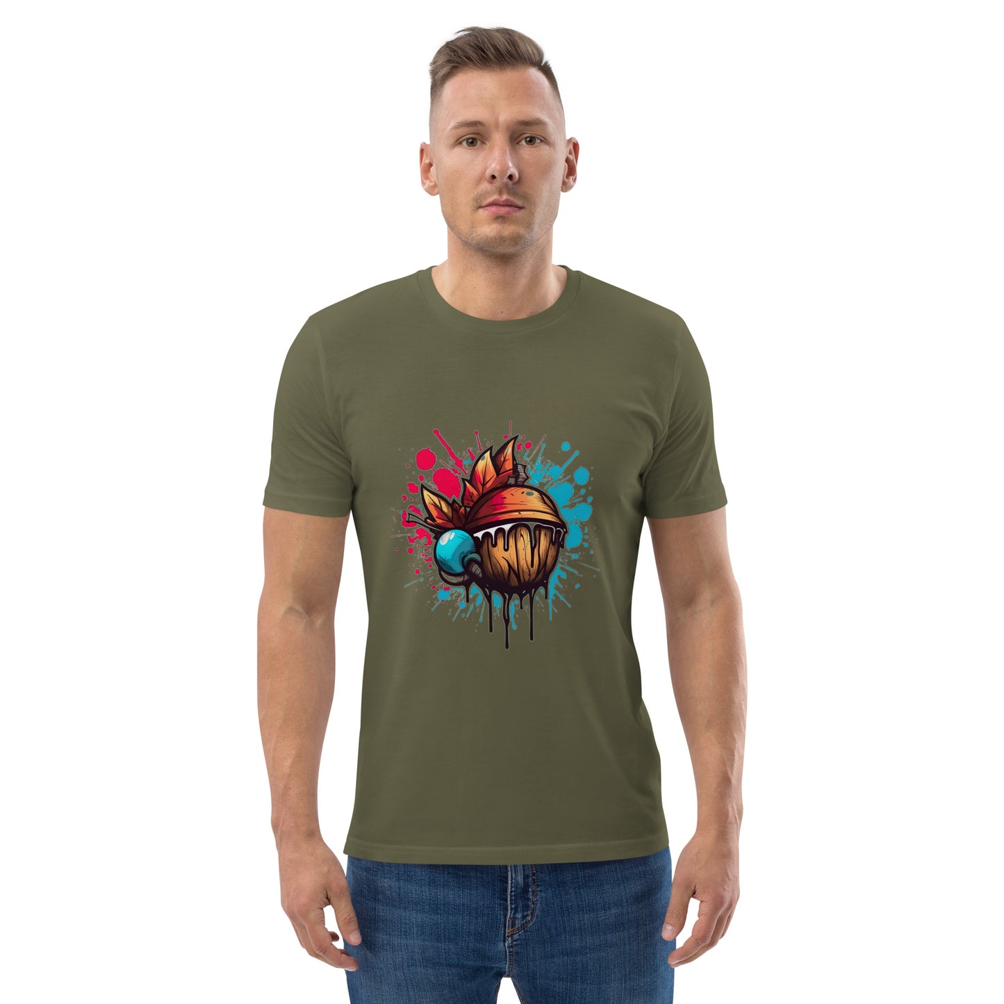 Unisex Graffiti Acorn Organic Cotton T-shirt