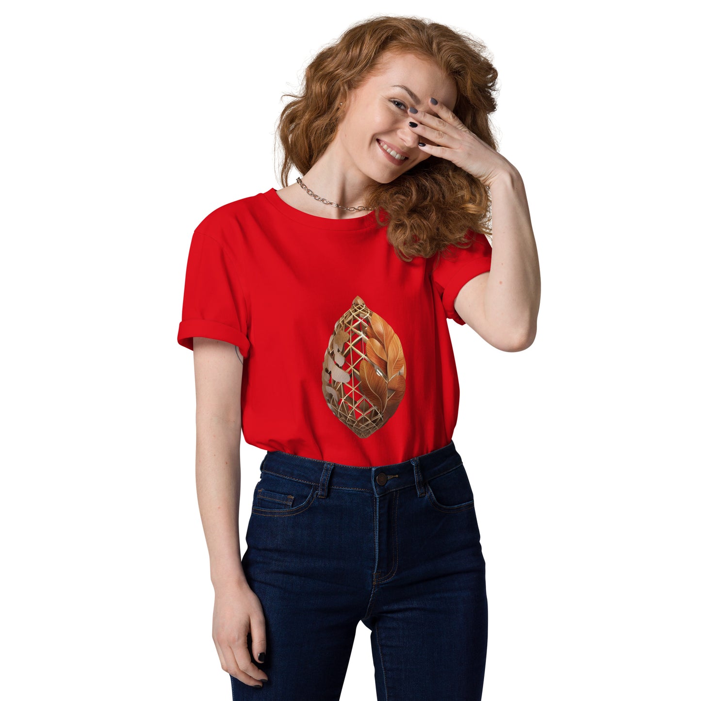 Unisex Abstract Acorn Organic Cotton T-shirt