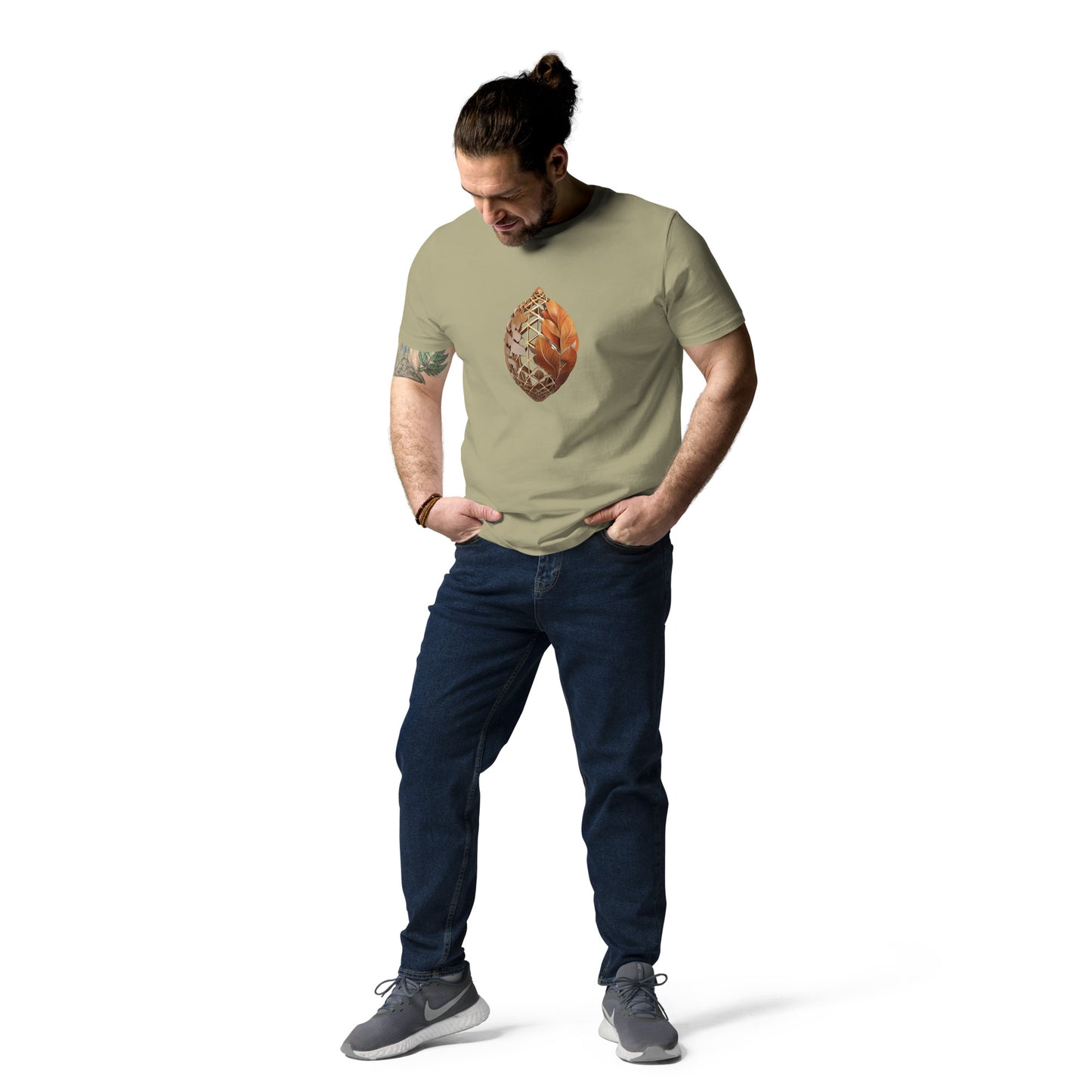 Unisex Abstract Acorn Organic Cotton T-shirt