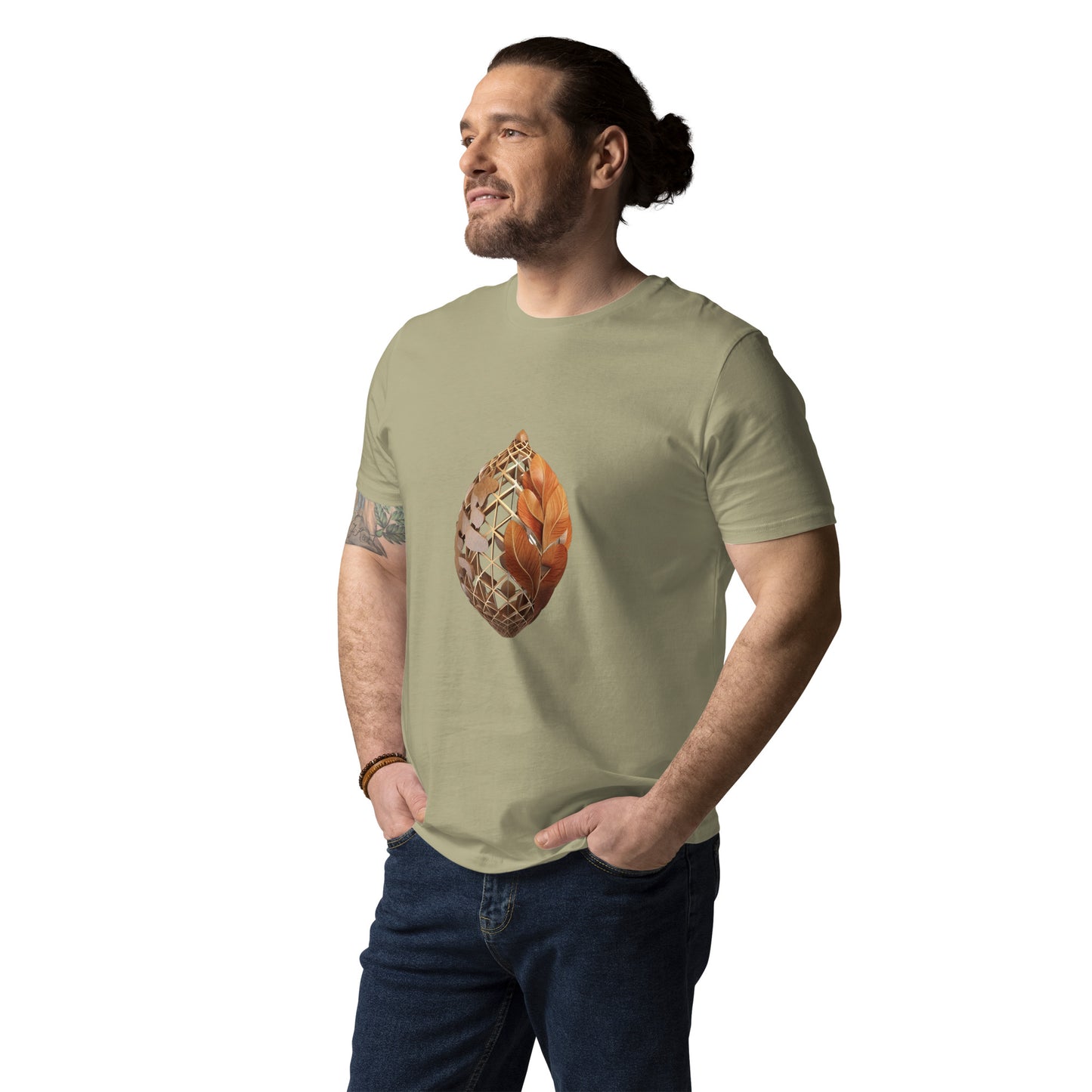 Unisex Abstract Acorn Organic Cotton T-shirt