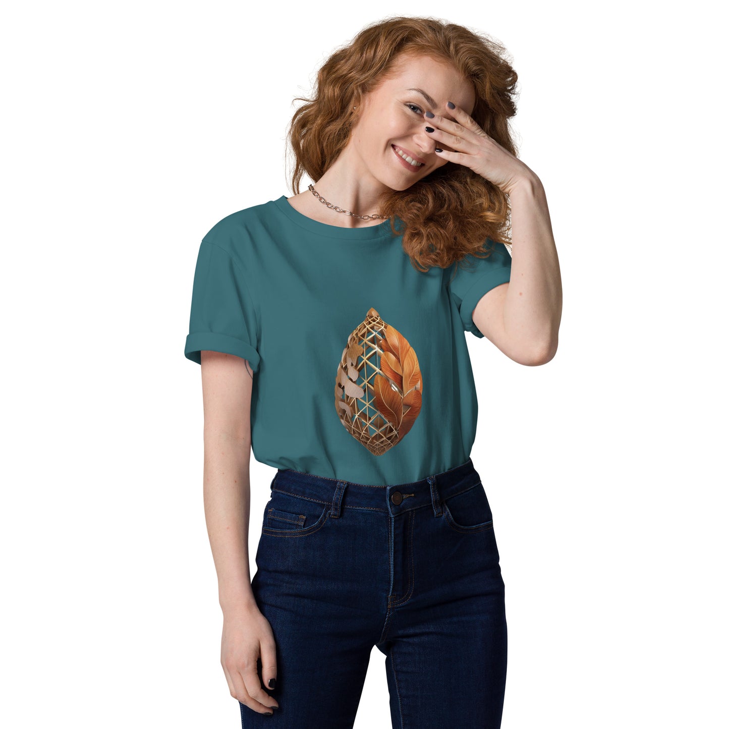 Unisex Abstract Acorn Organic Cotton T-shirt