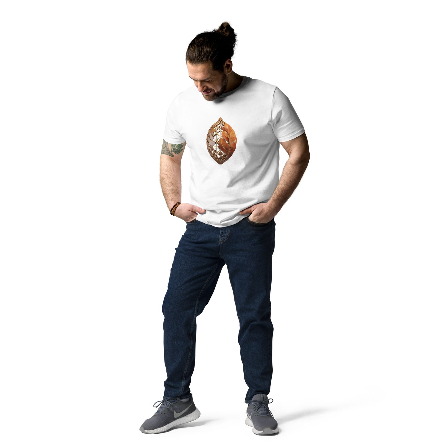 Unisex Abstract Acorn Organic Cotton T-shirt