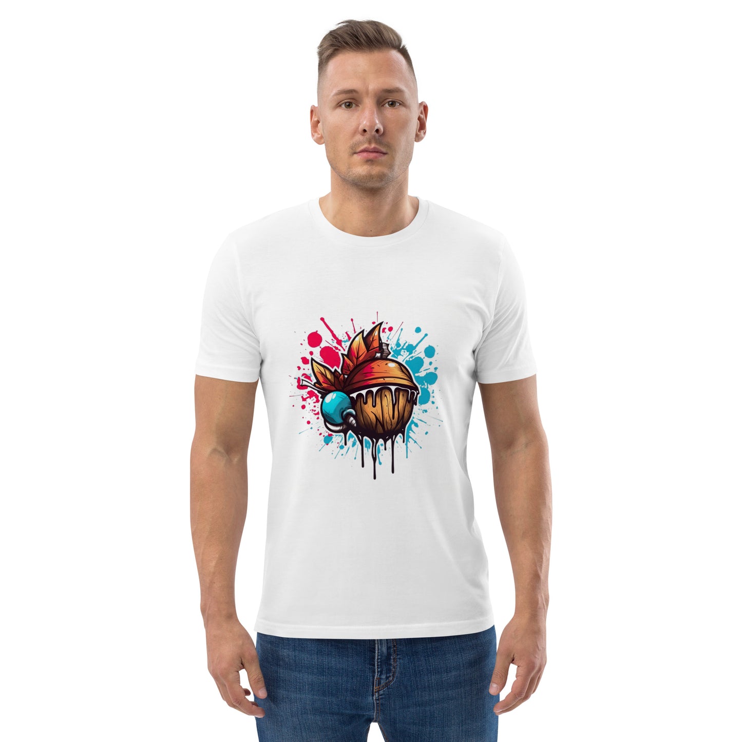 Unisex Graffiti Acorn Organic Cotton T-shirt