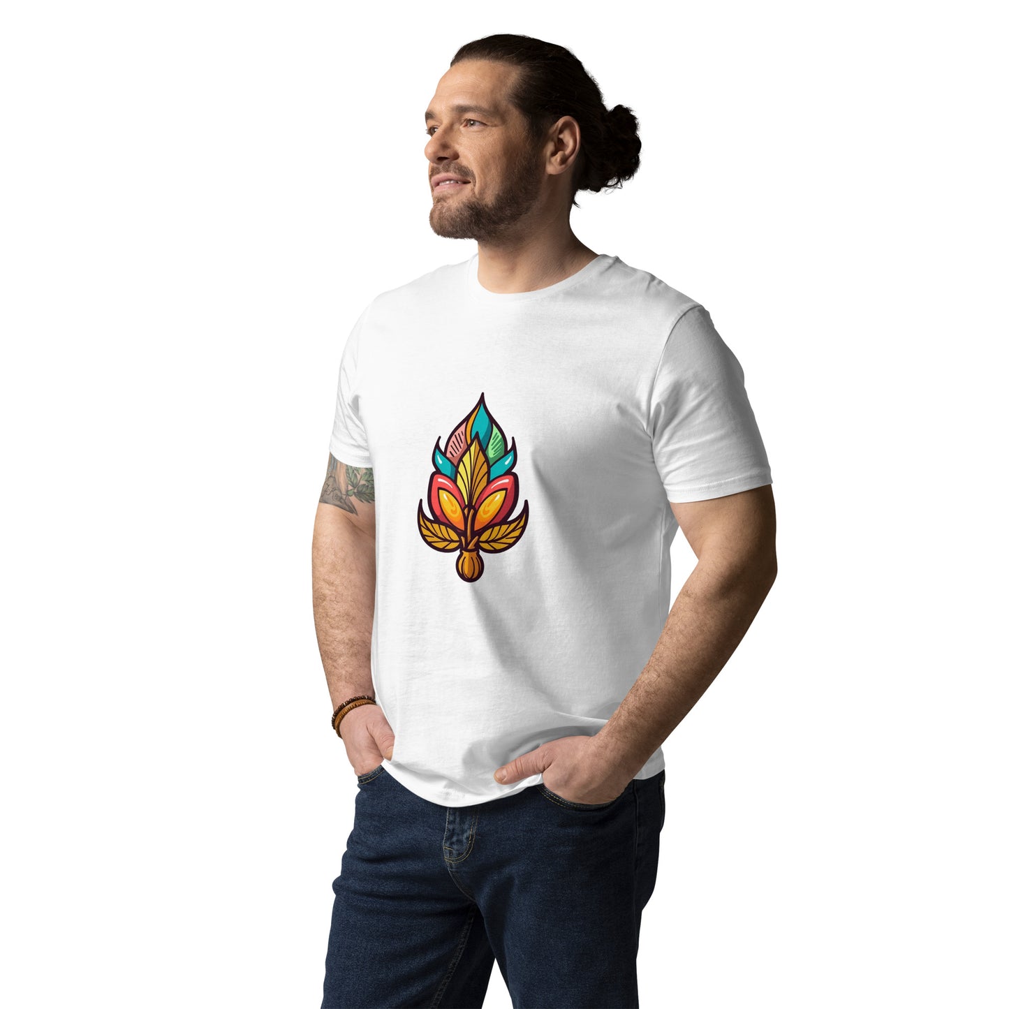 Unisex Retro Stylized Acorn Organic Cotton T-shirt